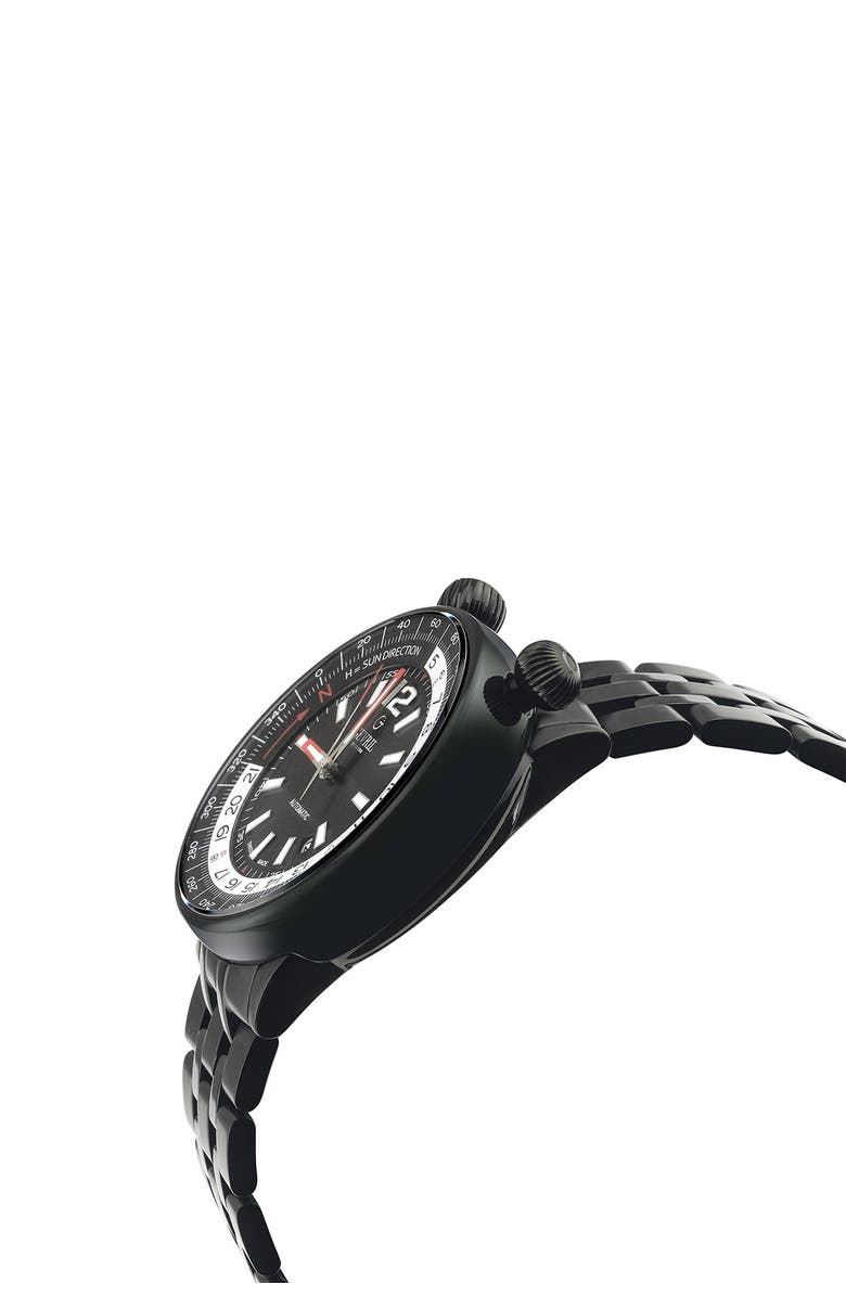 GEVRIL Men's Gevril Wallabout Black Dial Black PVD Watch, 44mm, Alternate, color, Gunmetal