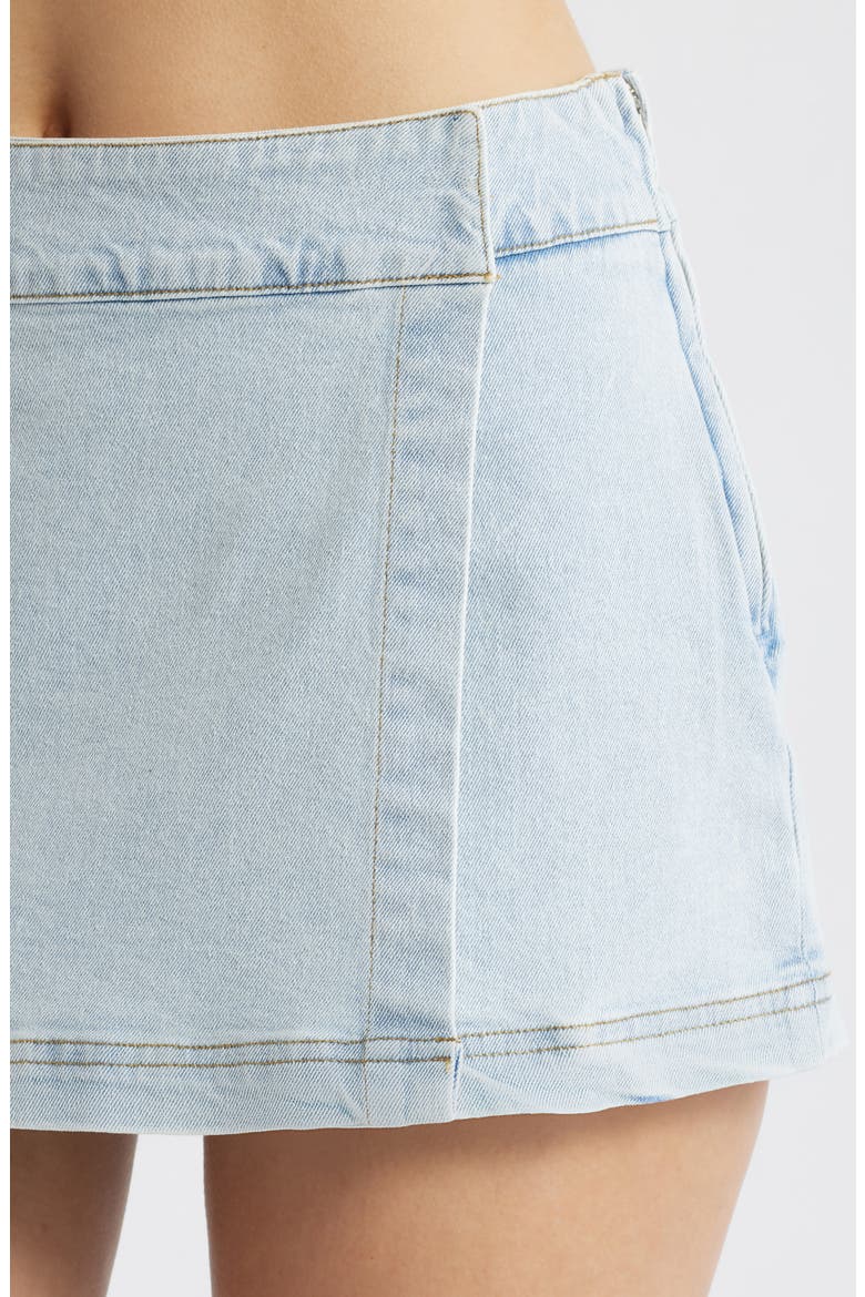 Low Rise Wrap Denim Skirt, Alternate, color, LIGHT WASH