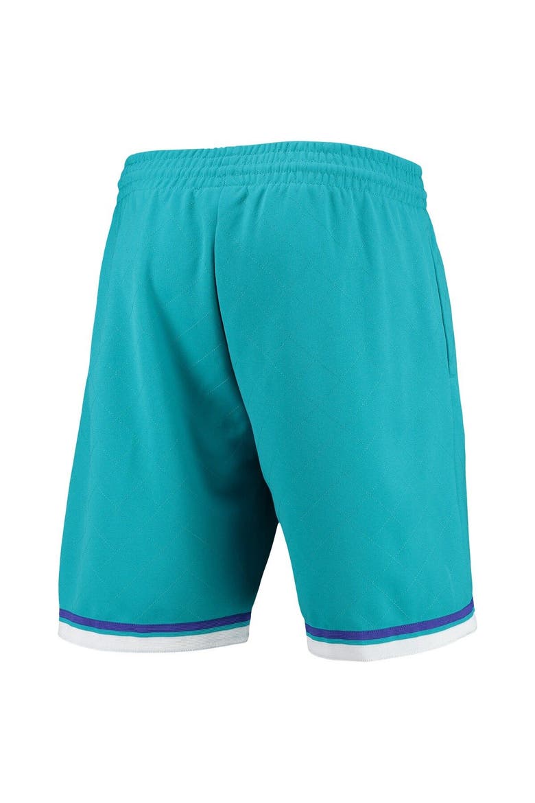 Men's Mitchell & Ness Teal Charlotte Hornets 1992 Hardwood Classics 75th Anniversary Swingman Shorts, Alternate, color, Teal