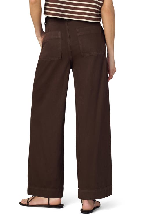 Joe's The Addison Low Rise Cotton Blend Ankle Wide Leg Pants In Brown