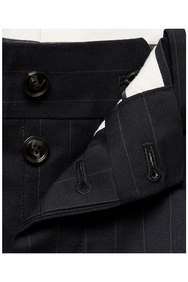 Slim Fit Pleated Pinstripe Suit Pants, Alternate, color, DARK NAVY