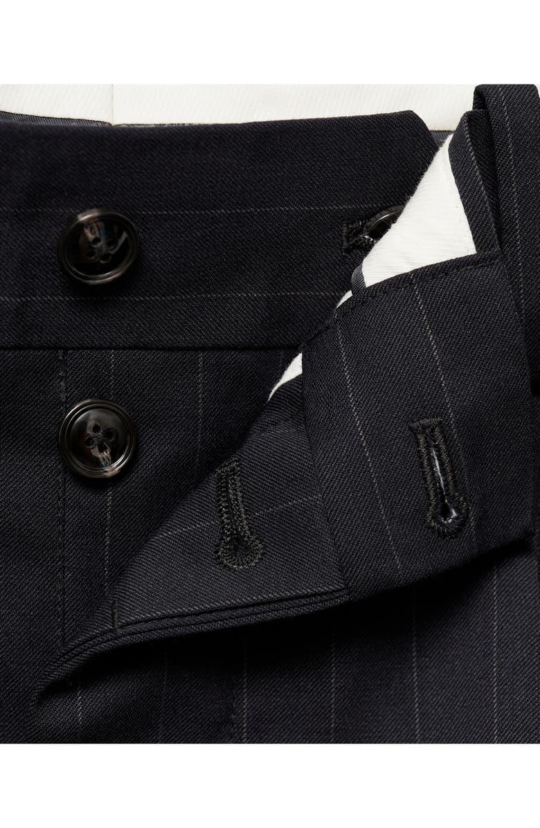 MANGO Slim Fit Pleated Pinstripe Suit Pants, Alternate, color, 