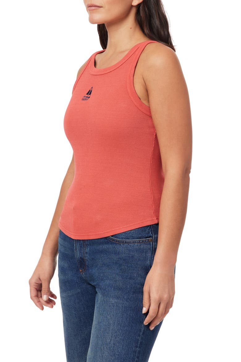 Embroidered Ribbed Tank, Alternate, color, CRANBERRY