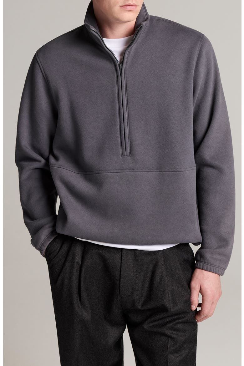 Peached Face Fleece Half Zip Sweatshirt, Main, color, INK BLUE