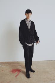 PCFG Wool & Cashmere Blend Your *Itch Srtiped Long Sleeve Shirt