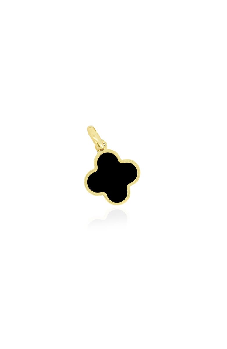 The Lovery Fine Jewelry Onyx Clover Charm, Main, color, Onyx