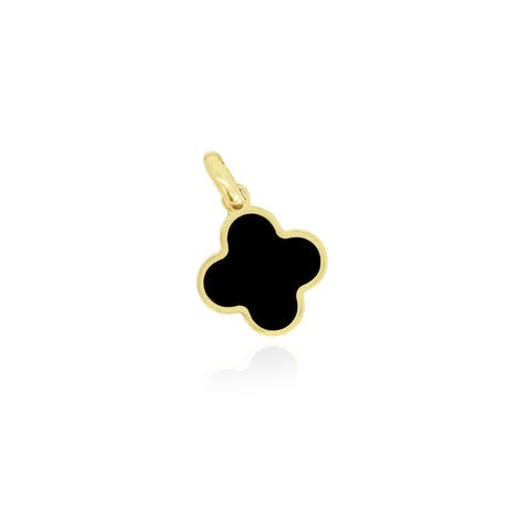 Onyx Clover Charm
