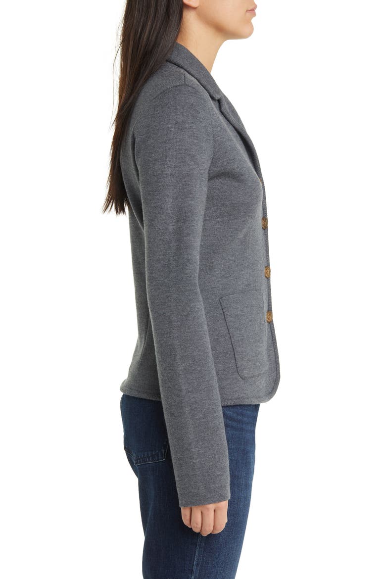 Abigail Merino Wool Blend Blazer, Alternate, color, CHARCOAL