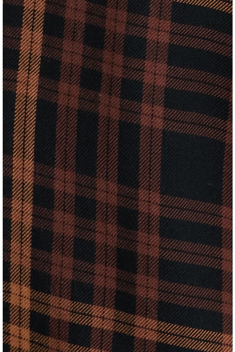 Plaid Puff Shoulder Tie Waist Shirtdress, Alternate, color, AUTUMN EMBER PLAID