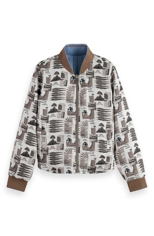 Scotch & Soda Reversible Quilted Jacket In Blue