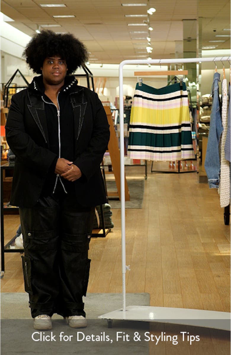 Runous Helvi Stripe Pleated Knit Skirt, sales video thumbnail