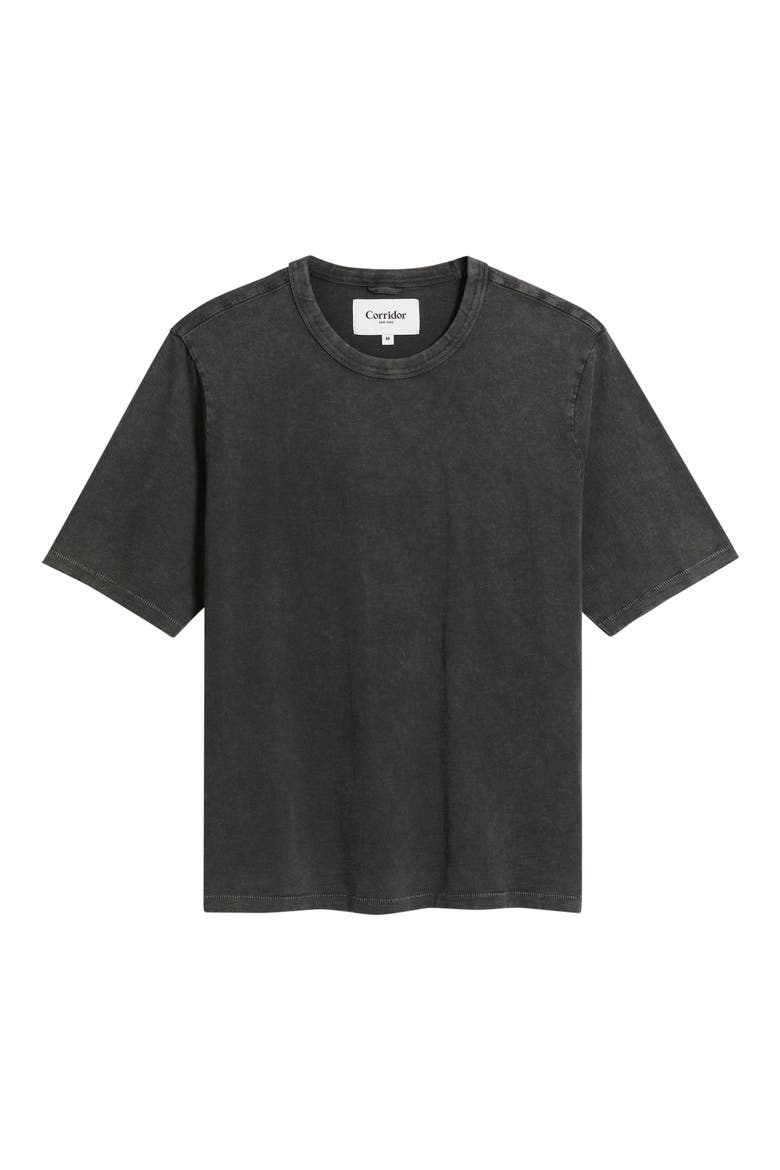 Slub Cotton Crewneck T-Shirt, Alternate, color, WASHED BLACK