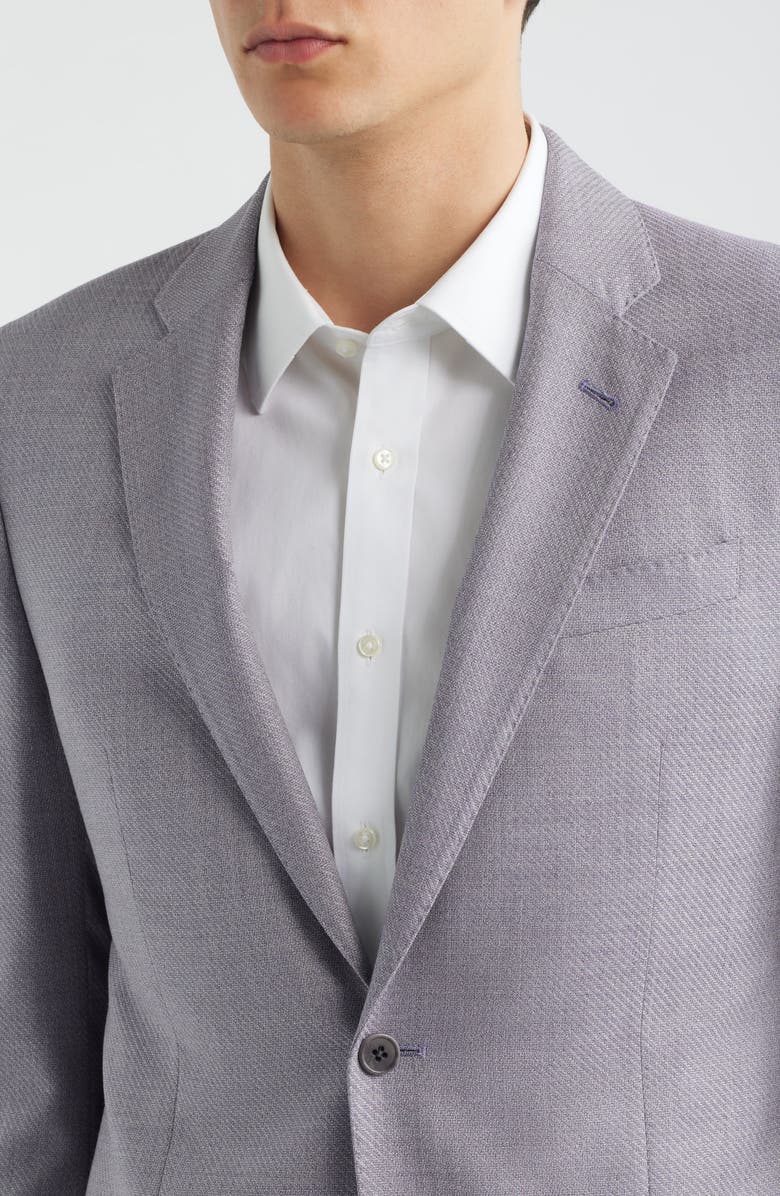 Emporio Armani Light Purple Virgin Wool Sport Coat, Alternate, color, Lilac