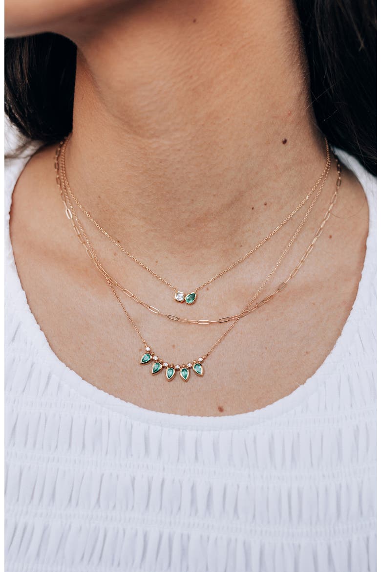Mélia Toi Et Moi Necklace, Alternate, color, GREEN