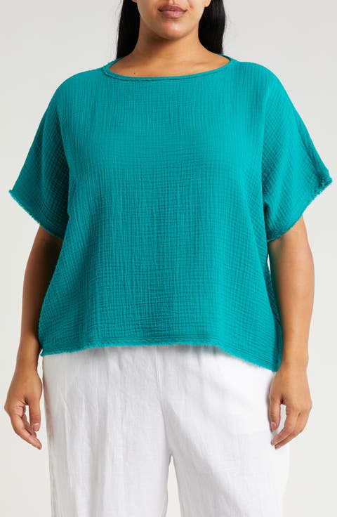 Dolman Sleeve Organic Cotton Gauze Top