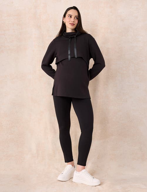 Motherhood Maternity Over The Belly Side Pocket Active Maternity Leggings In Black