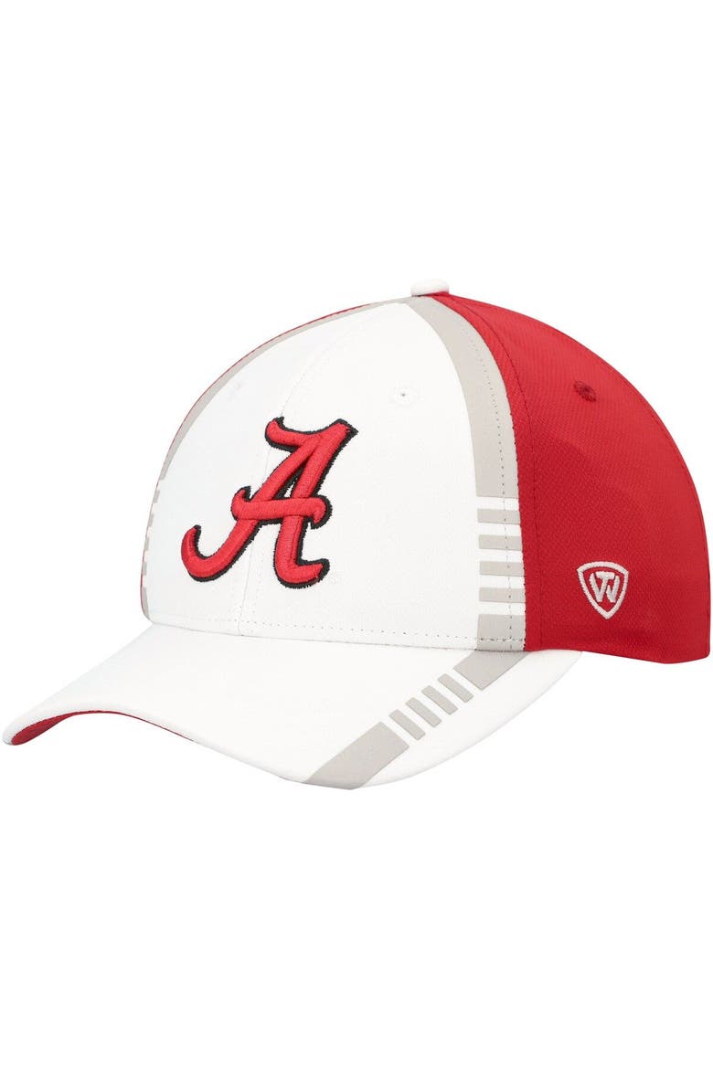 Men's Top of the World White/Crimson Alabama Crimson Tide Iconic Flex Hat, Main, color, White
