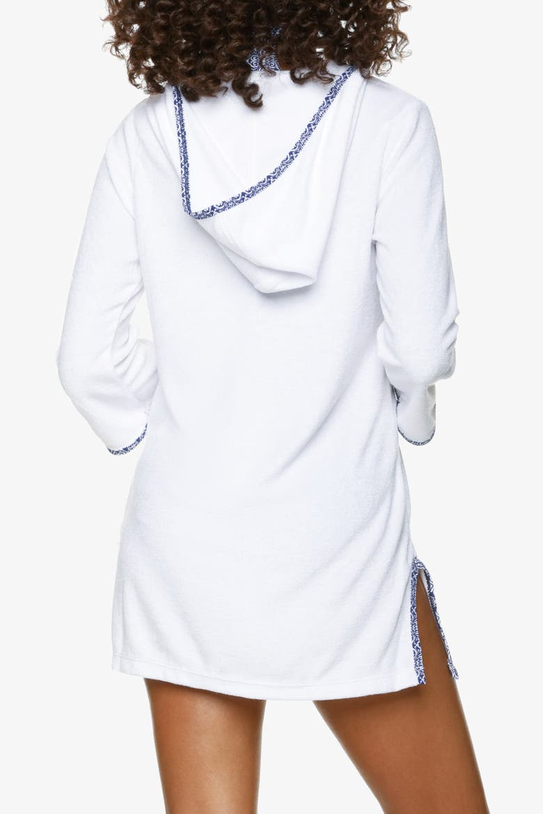 Hooded Terry Cover-Up, Alternate, color, Tangier