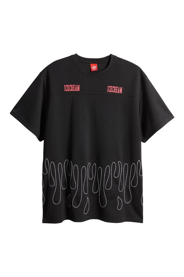 Embroidered Mesh Shirt, Alternate, color, BLACK