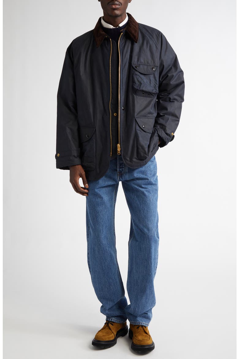 Water Repellent Waxed Cotton Coverall Jacket, Alternate, color, 250 NAVY