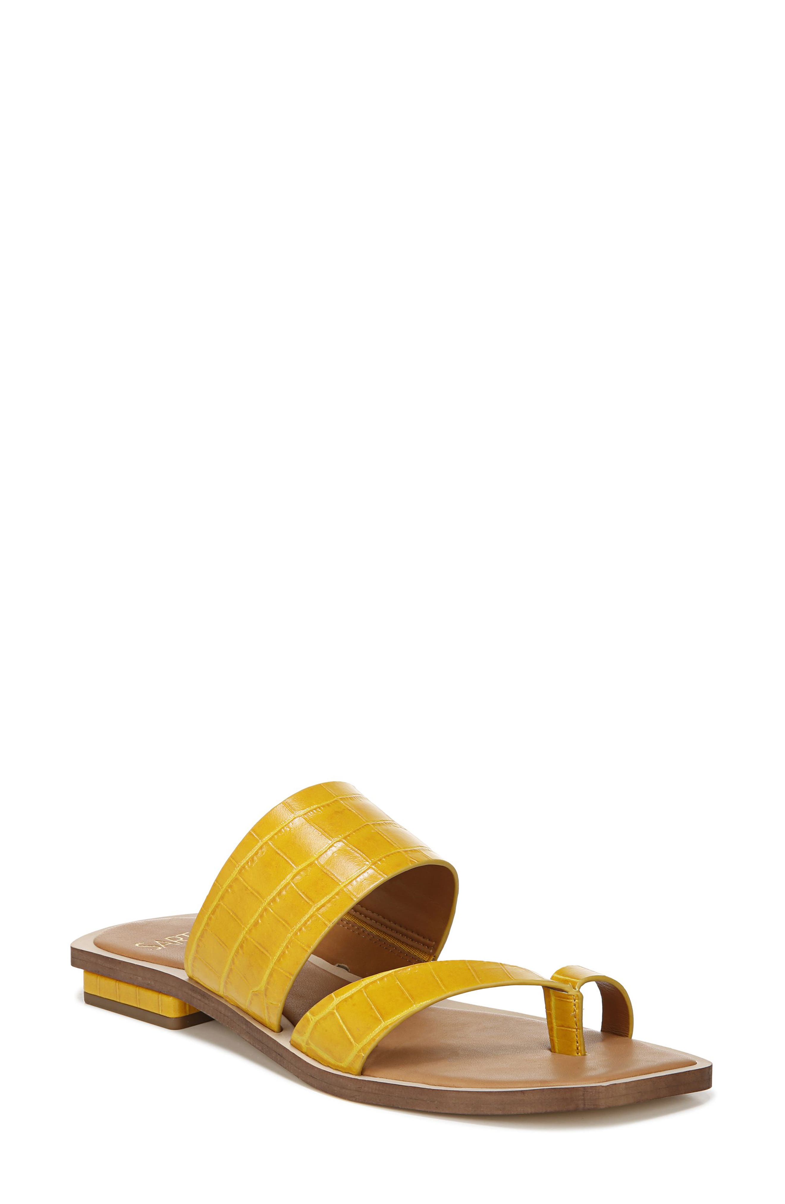 Ediana Slide Sandal, Main, color, YELLOW LEATHER