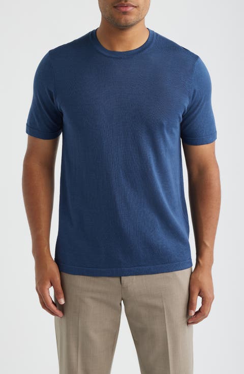 Wellington Cotton & Silk Crewneck T-Shirt
