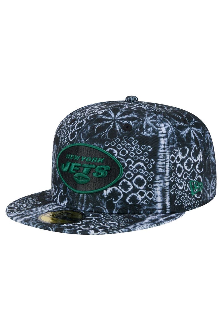 Men's New Era Black New York Jets Shibori 59FIFTY Fitted Hat, Main, color, Black