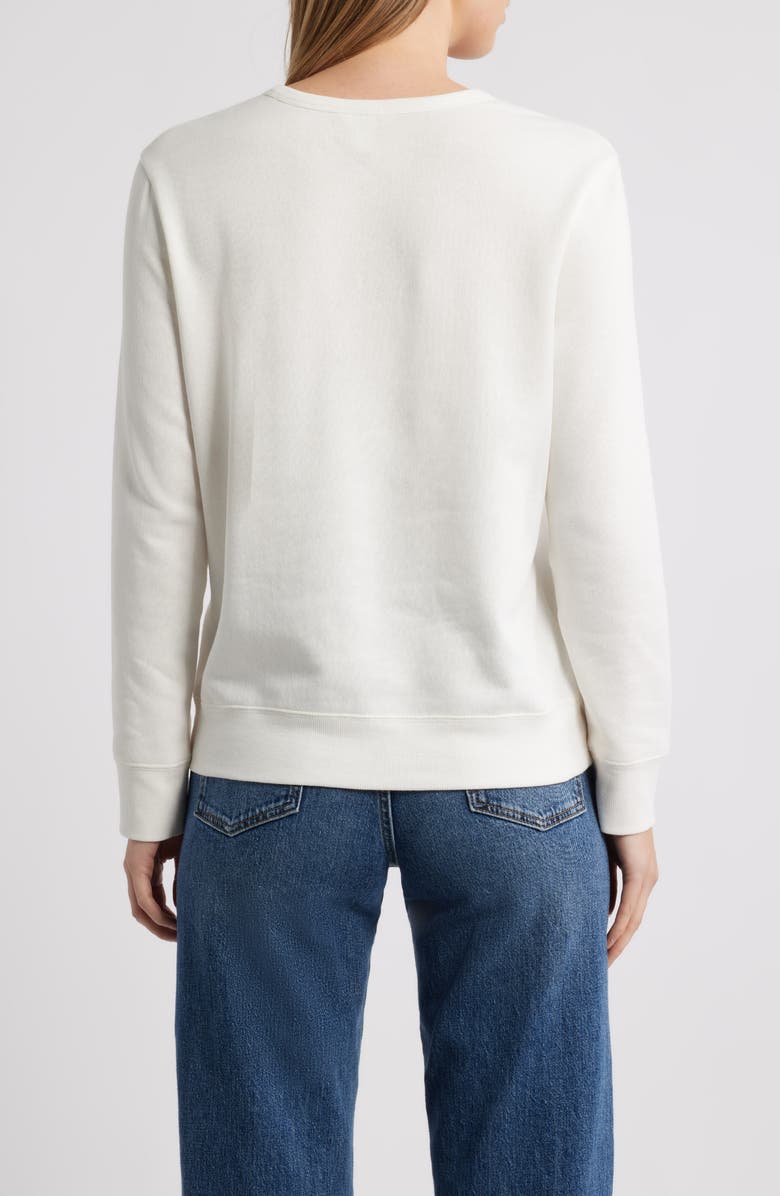 Caslon<sup>®</sup> Sequin Bow Sweatshirt, Alternate, color, Ivory Pristine Sequin Bow