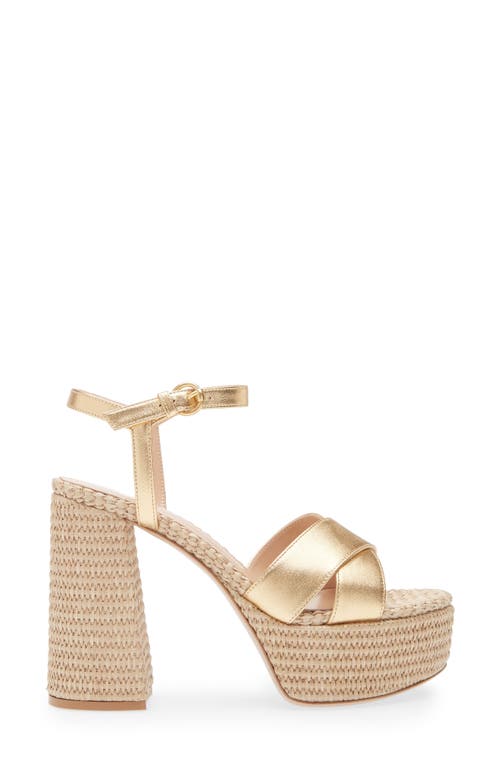 Gianvito Rossi Bebe Quarter Strap Platform Sandal In Gold