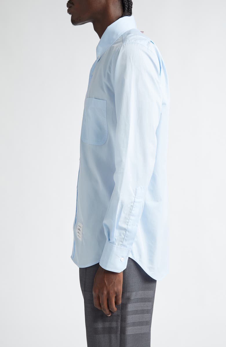 Thom Browne Straight Fit Button-Down Shirt, Alternate, color, Light Blue