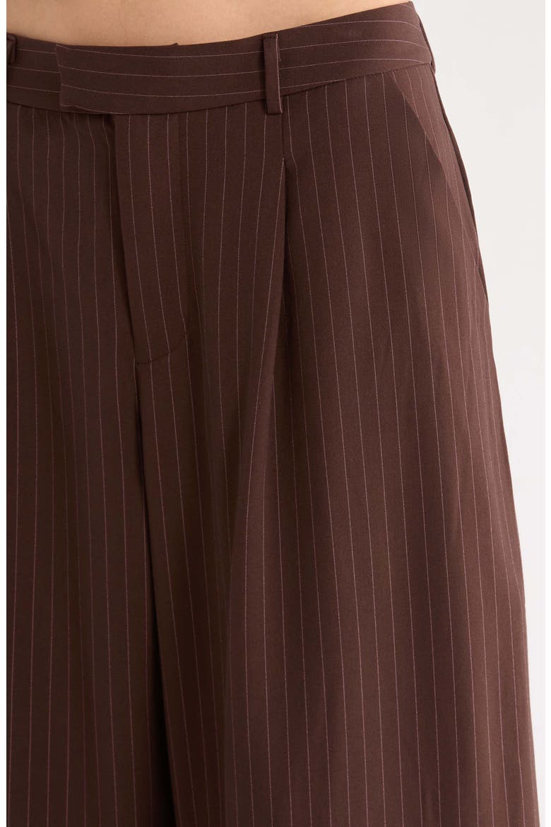 Barrel Pinstripe High Waist Trousers, Alternate, color, CHOCOLATE PINSTRIPE