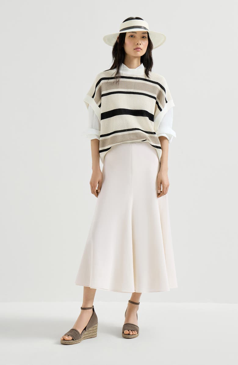 Brunello Cucinelli Cotton organza skirt, Alternate, color, Milk