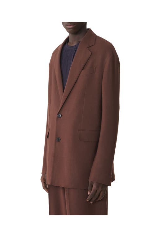 Lanvin Oversized Flannel Jacket In Brown