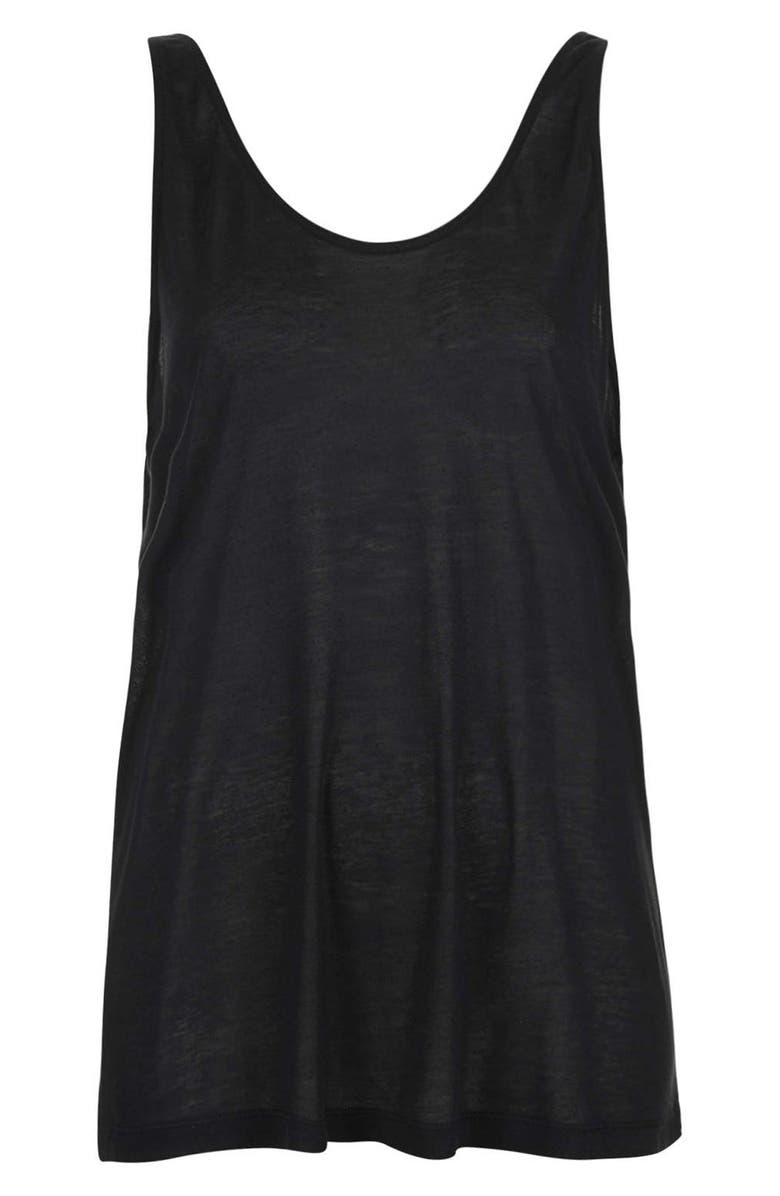 Topshop 'Premium Cash' Draped Tank, Alternate, color,