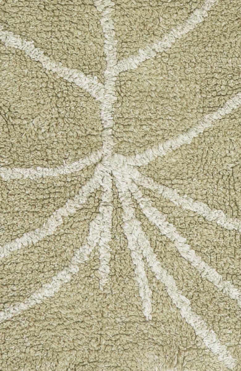 Lorena Canals Mini Monstera Leaf Washable Cotton Blend Rug, Alternate, color, Olive Natural