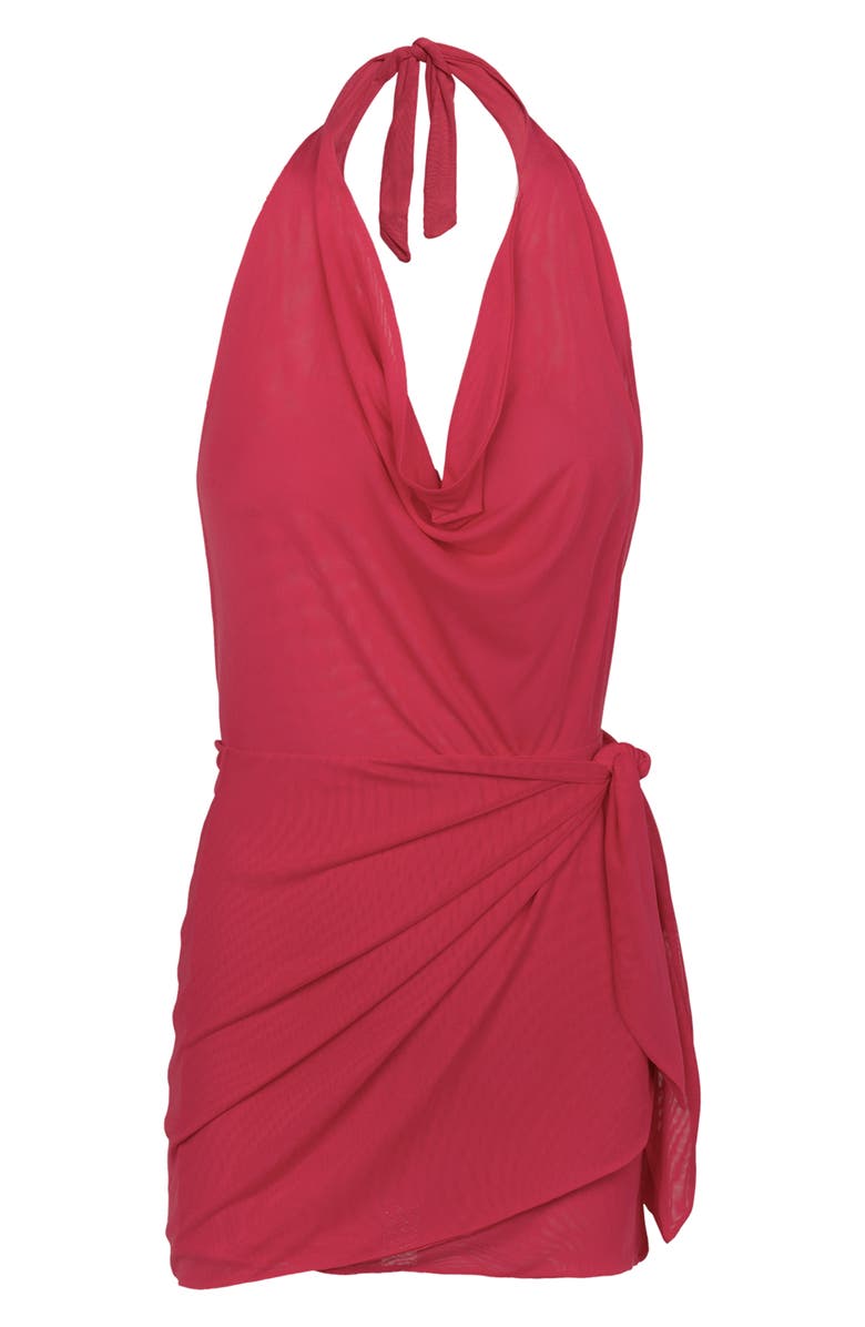 ViX Paula Hermanny Tilly Cover-Up Halter Minidress, Alternate, color, Red