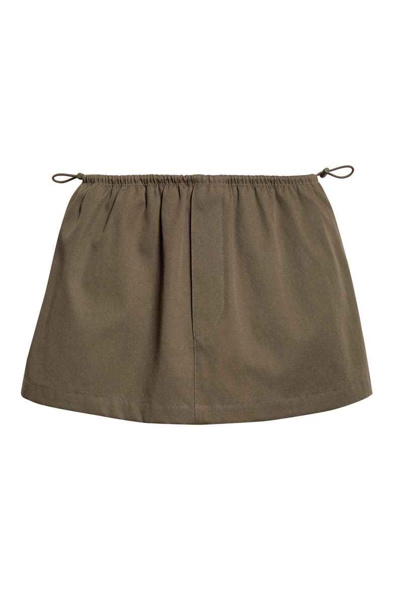 Logo Elastic Cotton Twill Miniskirt, Alternate, color, ARMY GREEN