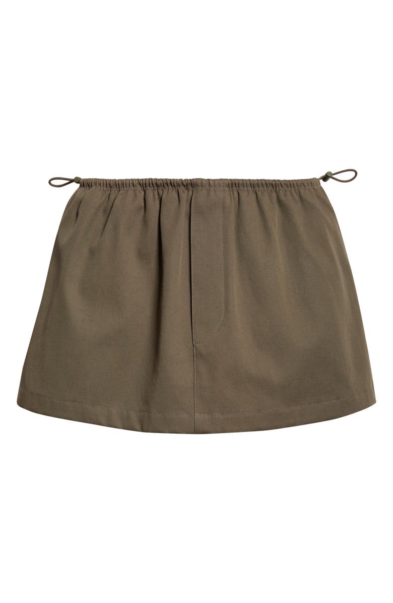 Alexander Wang Logo Elastic Cotton Twill Miniskirt, Alternate, color, Army Green