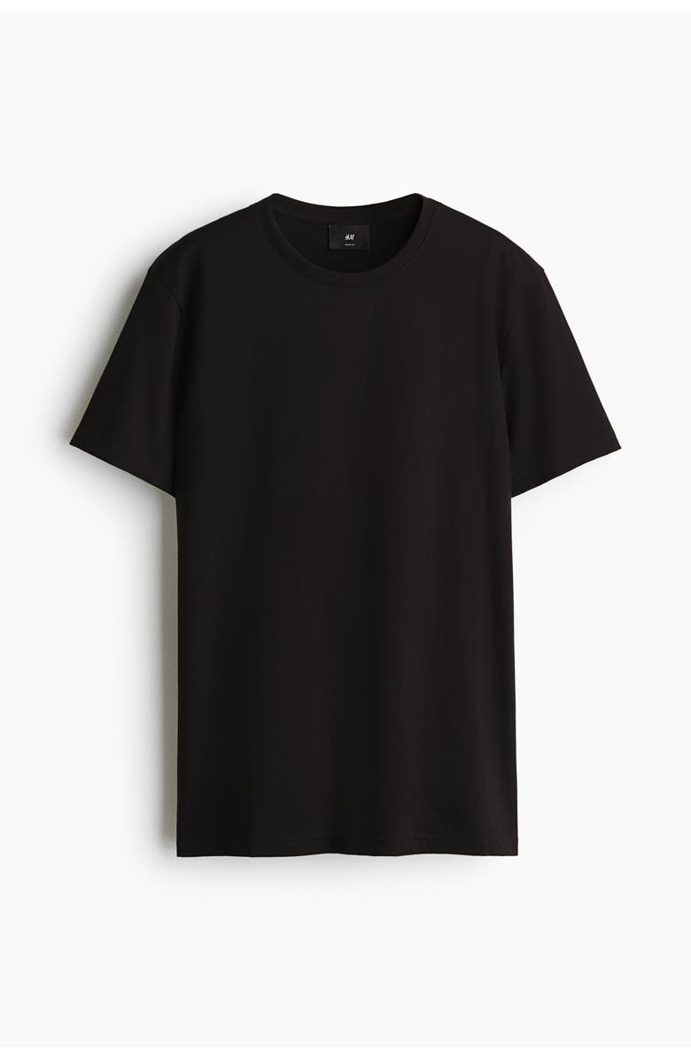 H&M Slim fit pima cotton t-shirt, Alternate, color, Black