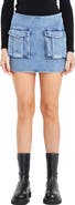 Grey Lab Cargo Pocket Denim Miniskirt