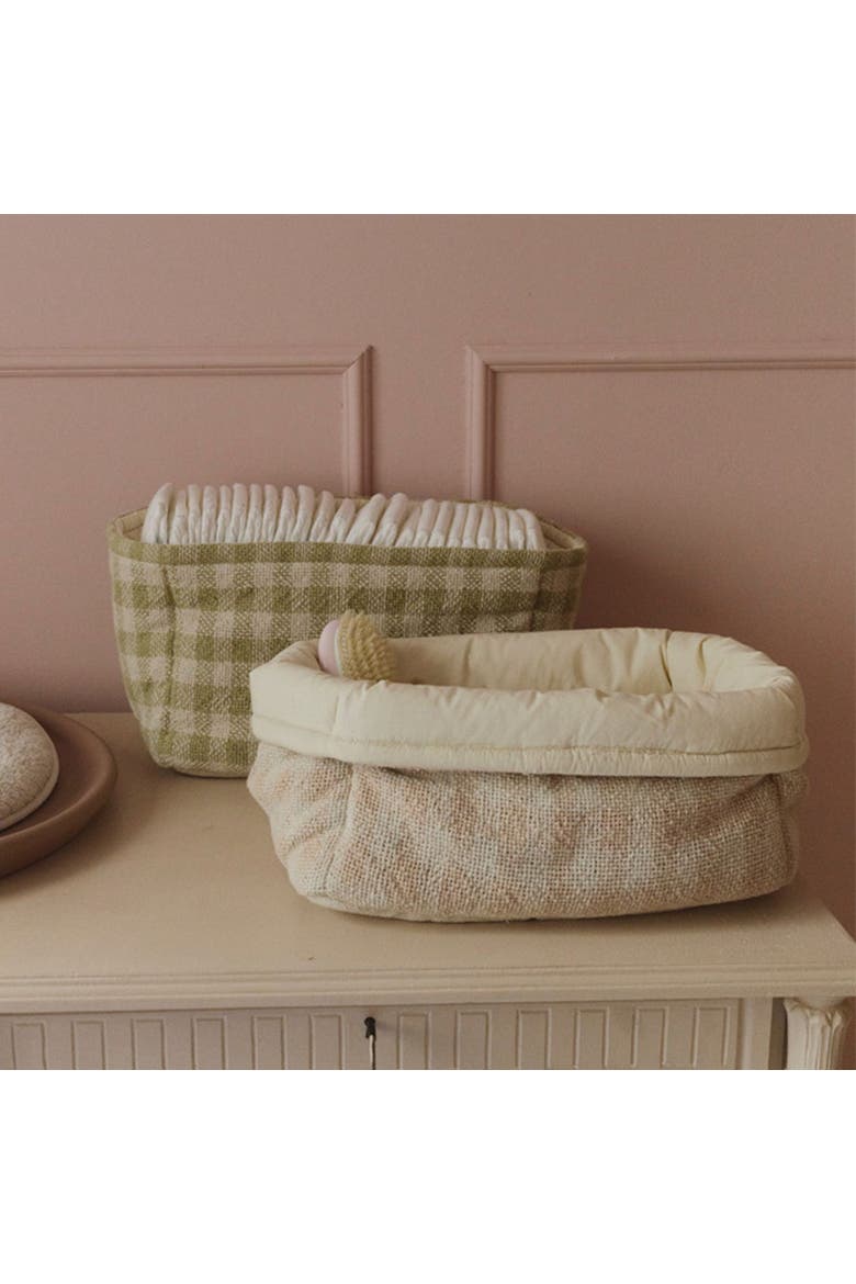 Quilted Basket, Alternate, color, Matcha, Natural