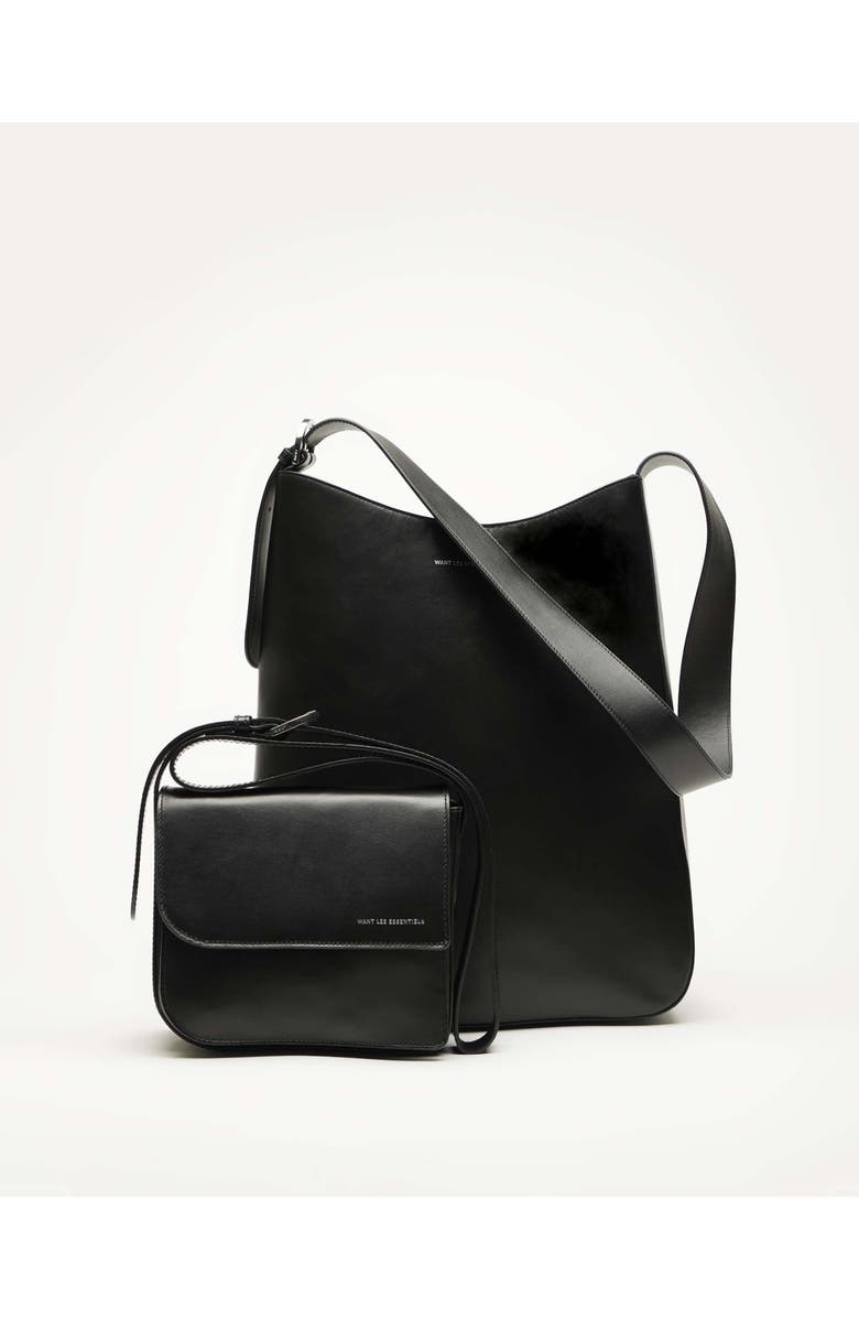 Want Les Essentiels Arch XL Smooth Leather Shoulder Bag, Alternate, color, Black