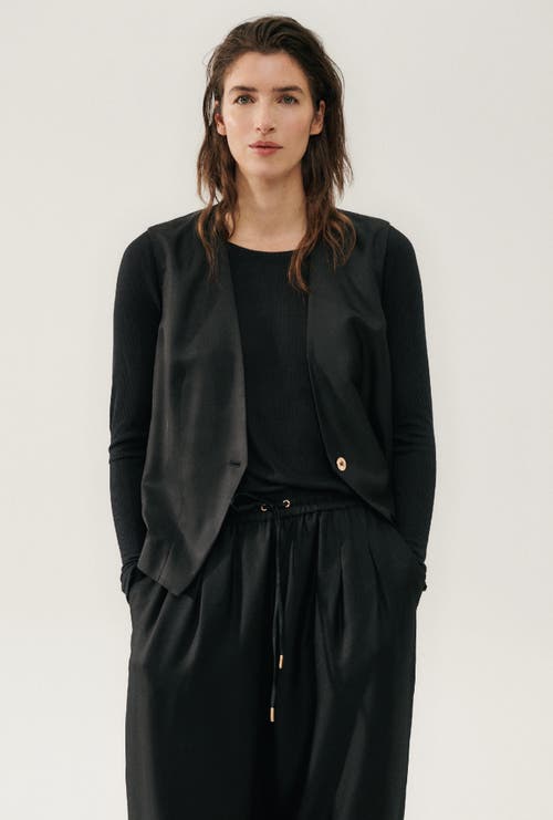 Shop Silk Laundry Twill Slouch Vest Black