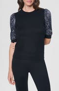 DKNY Print Twist Sleeve Mixed Media Sweater