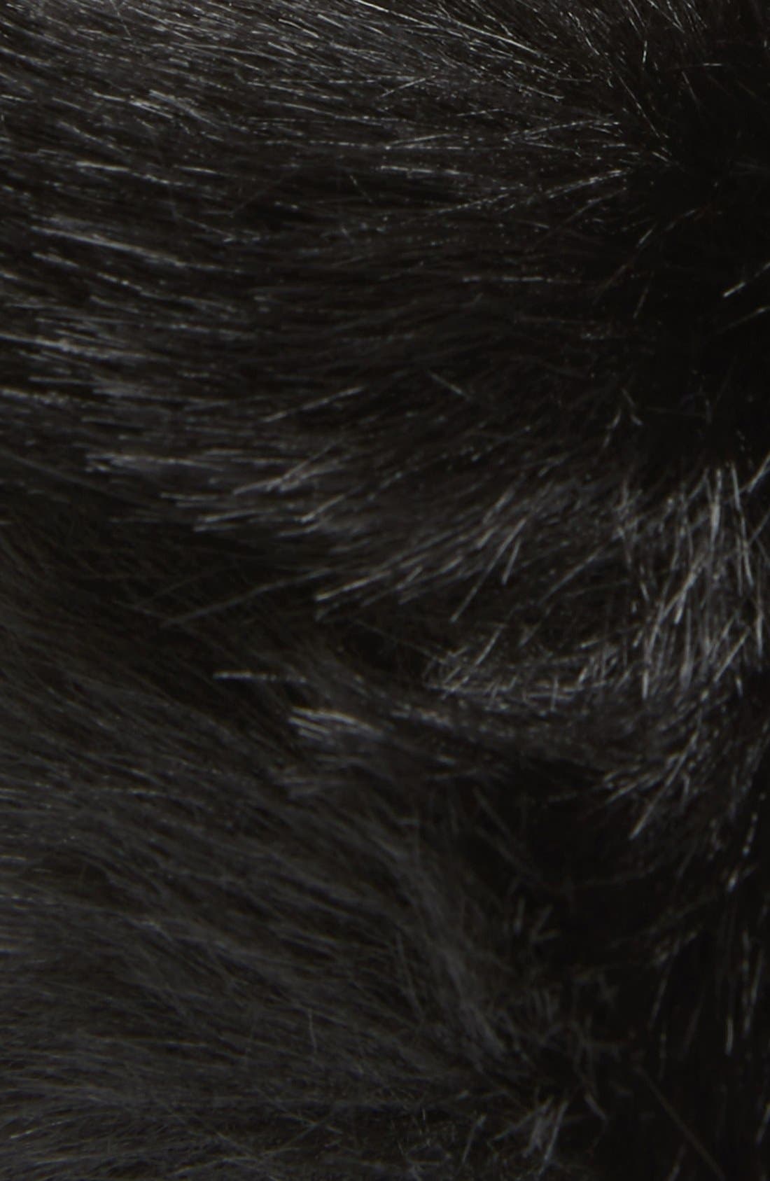 Faux Fur Pom Keychain, Alternate, color, BLACK