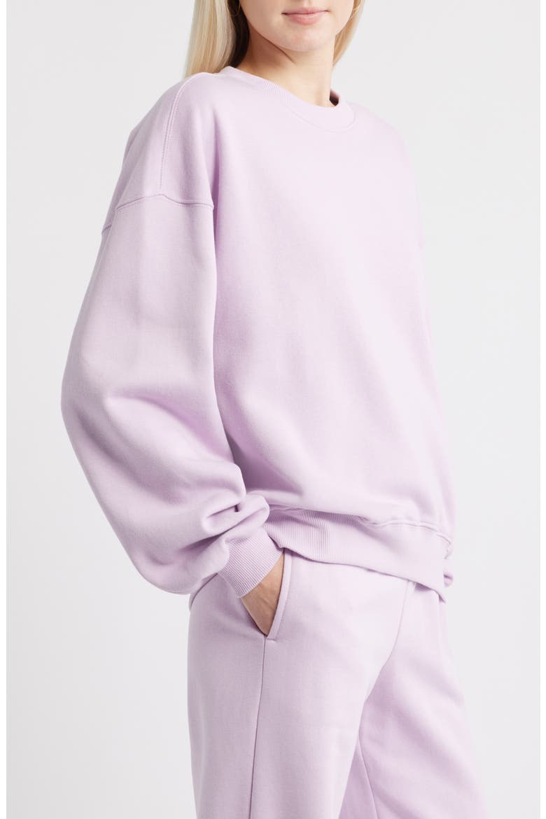 Relaxed Cotton Blend Sweatshirt, Alternate, color, PURPLE FAIR