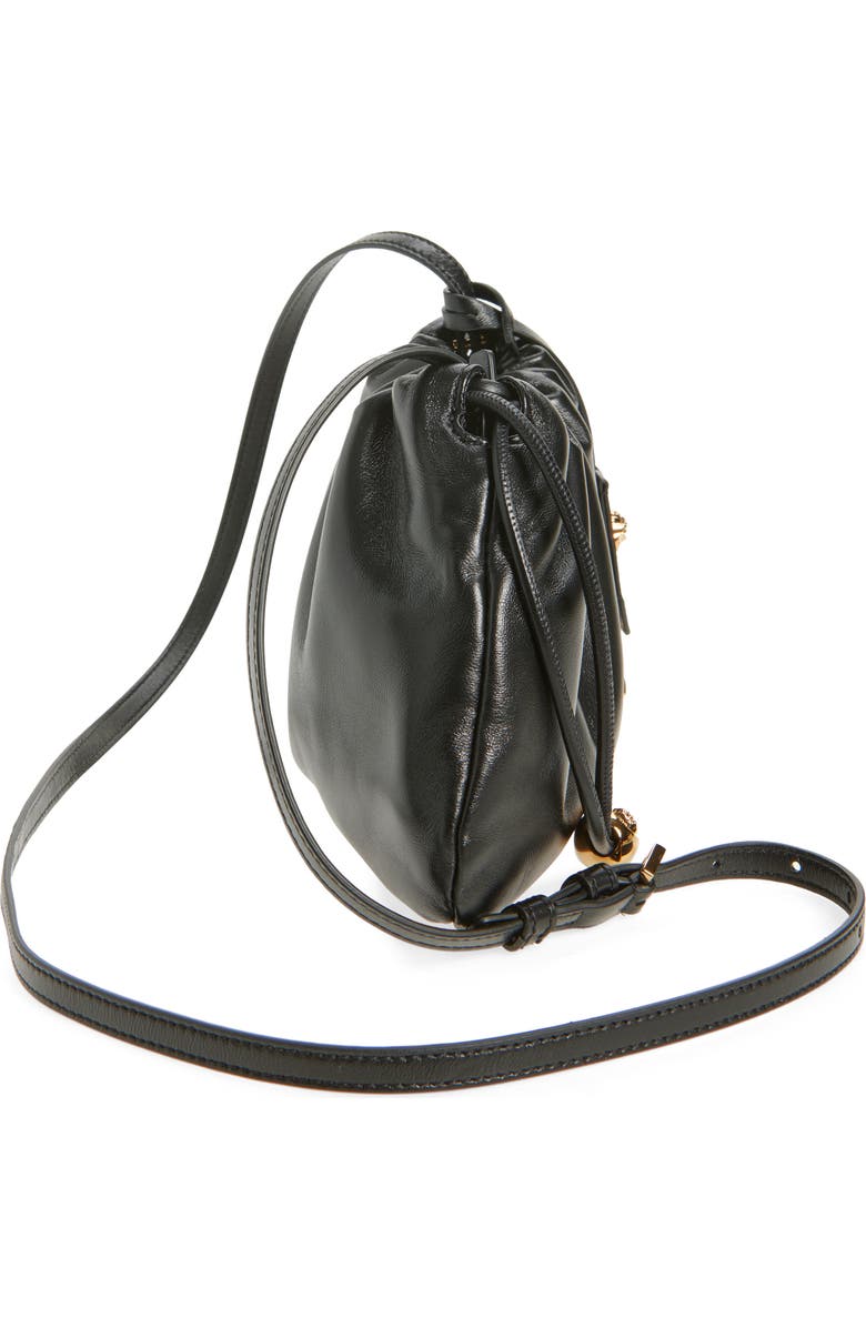 Versace Mini Logo Leather Handbag, Alternate, color, Black-Versace Gold