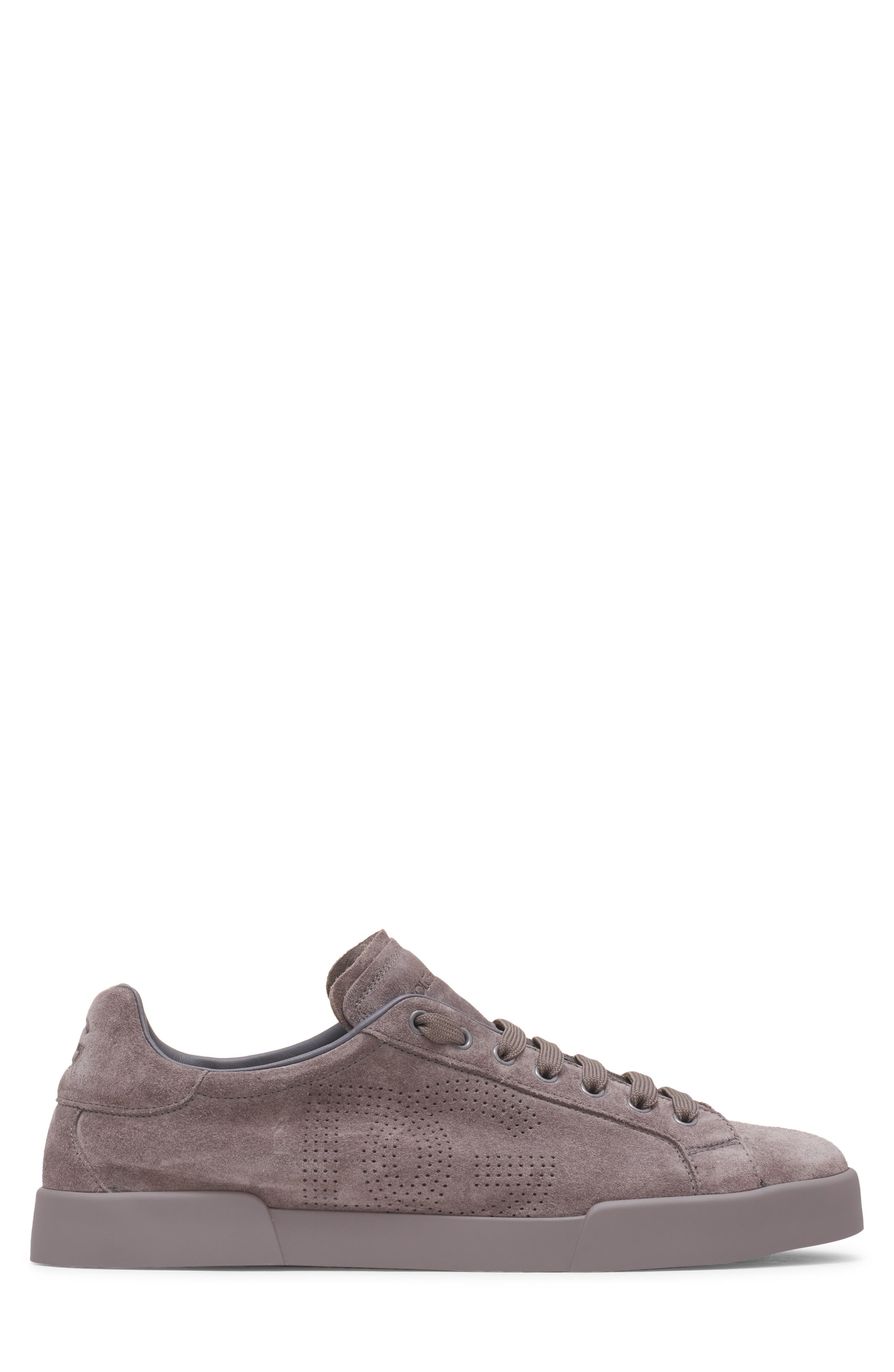 Dolce&Gabbana Perforated Logo Low Top Sneaker, Alternate, color, 80730-Grigio Piombo