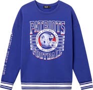 Junk Food New England Patriots Striped Rib Fleece Sweatshirt