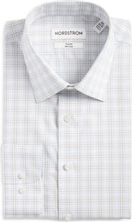 Nordstrom Trim Fit Check Non Iron Cotton Dress Shirt